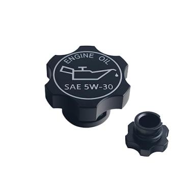 Imagem de DEWHEL Tampa de enchimento de óleo de motor de alumínio compatível com GM 1992-2018 Número de referência FC208 FC242 FC219 FC243 FC252 80987 MO-99 10099 42315