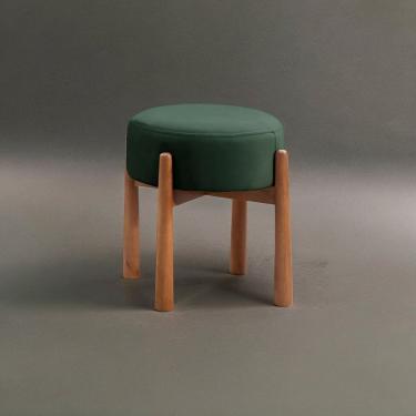 Imagem de Puff Banqueta Lotus Luxo Madeira Maciça Verde