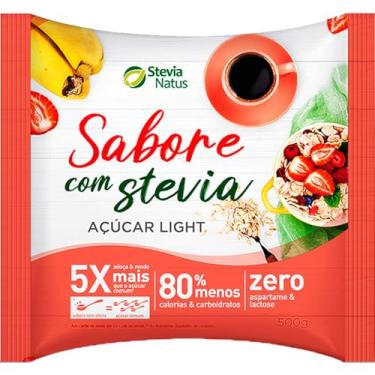 Imagem de Açúcar Light Sabore com Stevia Adoça e Rende 5x mais Stevia Natus 500g