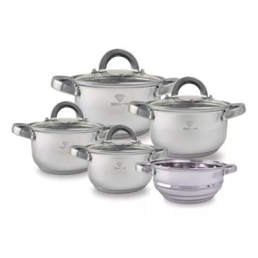 Imagem de Jogo De Panelas Alemãs de Aço Cirurgico Inox 19 Peças