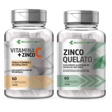 Imagem de Kit Vitamina C + Zinco Quelato 500Mg 120 Cápsulas - Ecomev