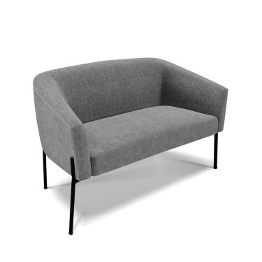 Imagem de Sofá Namoradeira 2 Lugares Pé De Ferro Preto Stella Linho D03 - D`rossi Cor A26 Grafite