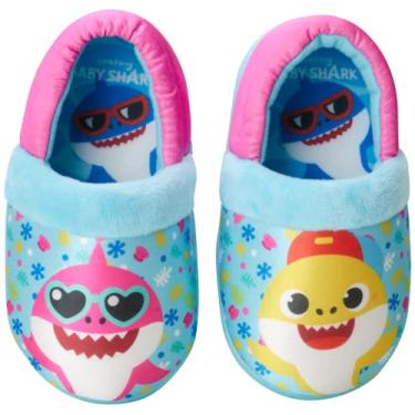 Imagem de Nickelodeon Pantufas infantis de tubarão – Pantufas felpudas para meninos e meninas (infantil), Meninas, bebê, tubarão, rosa, 11-12 Toddler