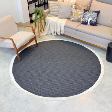 Imagem de Tapete Luxo Redondo Grande 2,00x2,00 Versátil Casa Apartamento Sala Cozinha Quarto (Chumbo Mesclado, 2,00x2,00)