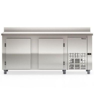 Imagem de Balcão De Encosto Com 2 Portas Sem Pia Gbfe200 Gelopar Balcão 556 Litros Inox 220v