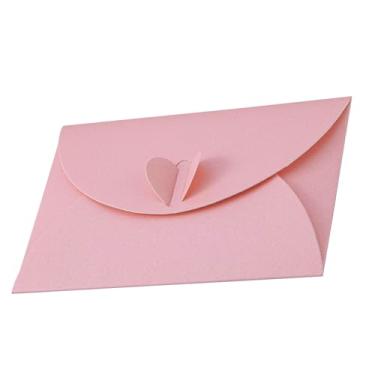 Imagem de 20 envelopes de vale-presente com fecho em forma de coração, mini envelopes fofos (9,9 x 6,9 cm) perfeitos para cartões de presente, cartas de amor, festa de saudação de casamento, festas e