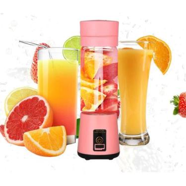 Imagem de Mini Liquidificador Portátil Elétrico Recarregável Usb Rosa - Ello