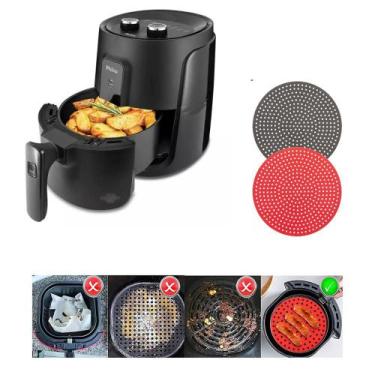 Imagem de Kit 2 Tapetes De Forno Fritadeira Air Fryer  24cm Silicone - Clink
