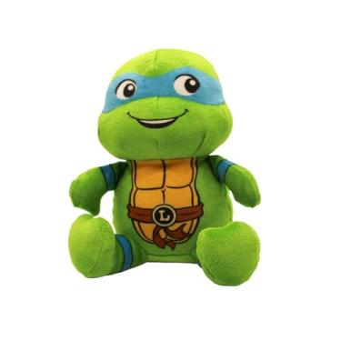 Imagem de design LAB, Inc. Mercadoria oficial da Tartaruga Ninja Teenage Mutant | TMNT Toys Brinquedo de pelúcia para cães | Leonardo | Bichos de pelúcia para brincadeiras interativas