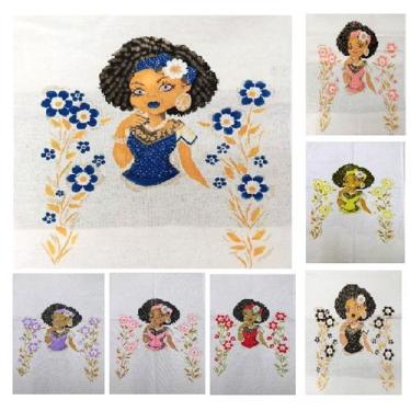 Imagem de Pano de Prato para Fazer Saia em Crochê Morena 72x45cm Kit 10 panos - 