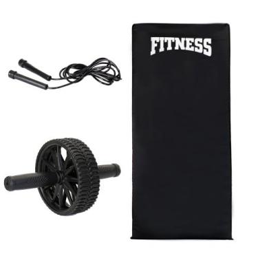 Imagem de kit colchonete academia + Roda Abdominal + Corda Treinos Exercício Fun