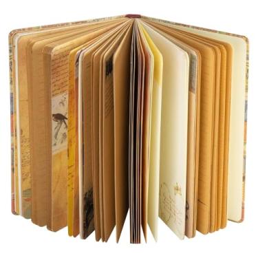 Imagem de SallyFashion Diários de viagem vintage para mulheres, papel kraft europeu, diário colorido, ilustrações, caderno, folhetos de viagem, capa dura, bloco de anotações, presente de menina