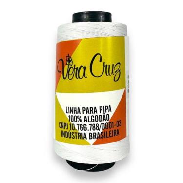 Imagem de Linha Vera Cruz Fio 04 Para Pipa 1500 Jardas Tex 111 Algodão, Branco