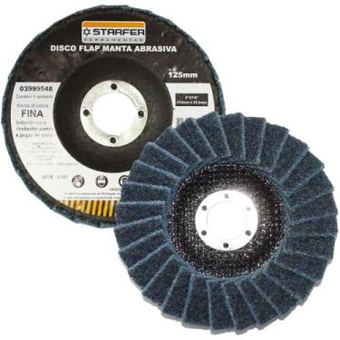 Imagem de Disco Flap com Manta 5" Fina Azul Ideal para Desbaste Lixar Polir Aço 