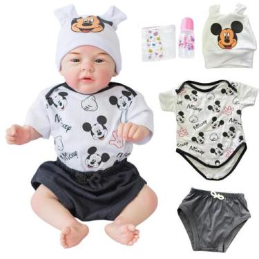 Imagem de Bebê Reborn Boneco Mickey Corpo De Silicone Realista - ADORA REBORN