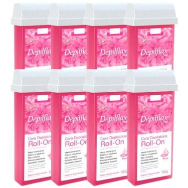 Imagem de Kit 8 Refil Cera Depilatoria Corporal Profissional Depilação Roll On D