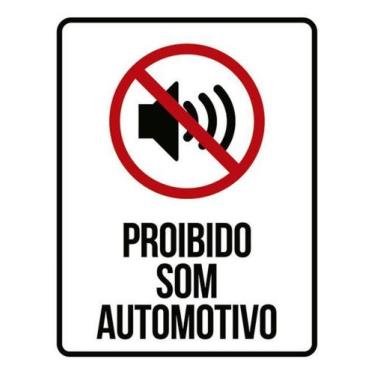 Imagem de Kit 5 Placas Proibido Som Automativo Ícone 36X46 - Sinalizo