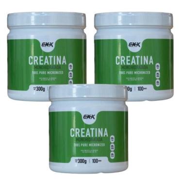 Imagem de Kit 3x Creatina 300g Monohidratada Micronizada 100% Pura - exx nutriti