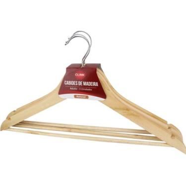 Imagem de Kit 21 Cabides De Madeira Para Calças Blusas Multiuso Portátil Calceir