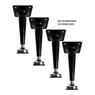 Imagem de Pé Cônico Regulável P/móveis Caad 22cm Preto 02 Pçs+paraf - comercial