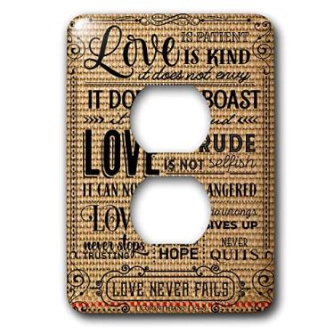 Imagem de 3dRose Capa para interruptor de luz lsp_300722_6, escritura de amor da Bíblia - Coríntios