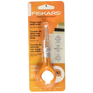 Imagem de Fiskars 163050-1001 Faca para artesanato com ponta de dedo, 17,8 cm, laranja