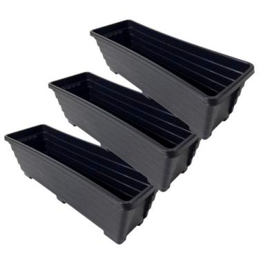 Imagem de 3 Jardineira 60cm Floreira Decorativa De Plástico Vaso De Chão Para Pl