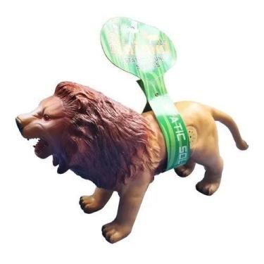 Imagem de Leão Animal De Brinquedo Vinil Macio Com Som - DM TOYS