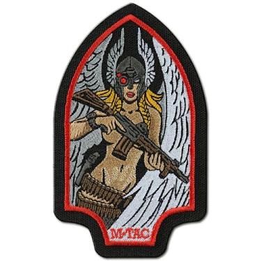 Imagem de M-Tac Morale Patch Valkyrie - Patch militar tático com gancho de fixação - adesivos para colete, mochilas, chapéus (bordado (preto/vermelho))