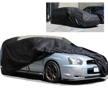 Imagem de Capa de carro impermeável para todos os climas, boa para chuva, neve, proteção UV, poeira, tamanho médio, chapéu Big Wing sti Impreza Jetta Wagon preto