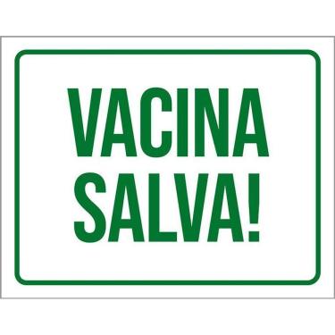 Imagem de Placa Sinalização Verde - Vacina Salva 36X46