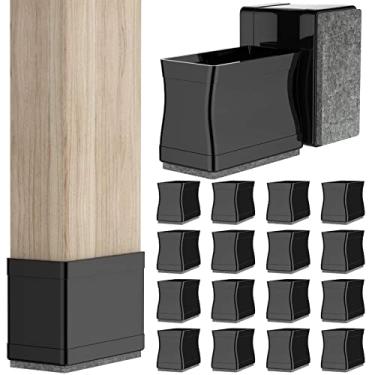 Imagem de CHWM 1 "X 1 3/4" Protetores de Piso de Perna de Cadeira Retangular para Pisos de Madeira Capas de Silicone para Proteger Pisos de Telha de Madeira Almofadas de Feltro Tampas de Perna de Móveis Reduzem