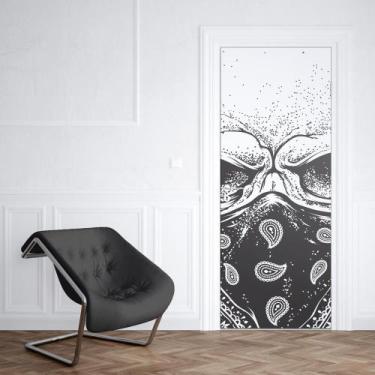 Imagem de Adesivo de Porta Rosto Coberto - Império da Impressão, M - 80cm X 210c
