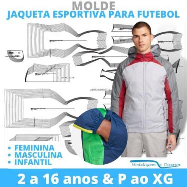 Imagem de Kit moldes agasalho futebol, modelagem&diversos, correios