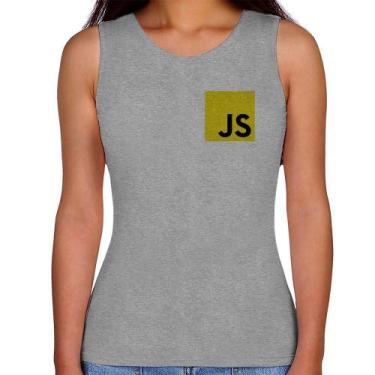 Imagem de Regata Feminina JavaScript - Foca na Moda, Cinza, GGG