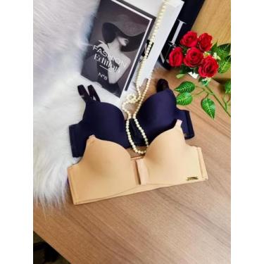 Imagem de KIT 2x Sutiã Com Bojo Fecho Frontal Alça C/ Regulagem Lateral Larga - 