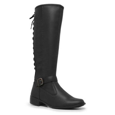 Imagem de Bota Feminina Montaria Moderna Cano Longo Alto 11653 Gmm Shoes, Preto,