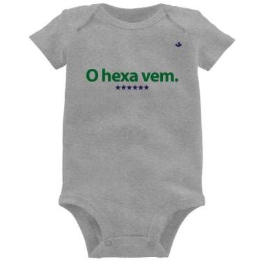 Imagem de Body Bebê O hexa vem - Foca na Moda, Cinza, P