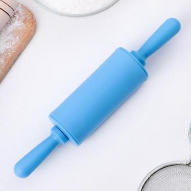 Imagem de Rolo De Massas Silicone Colorido Plástico 51cm Cilindro - Zeim, AZUL
