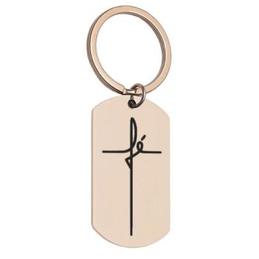 Imagem de Chaveiro Plaquinha De Metal Escudo Da Fé Religioso 4 Cores - LUALKI ST