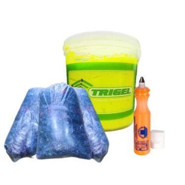 Imagem de Estopa Mista 2Kg, Marcador Industrial & Polymix Desengraxante Verde - 