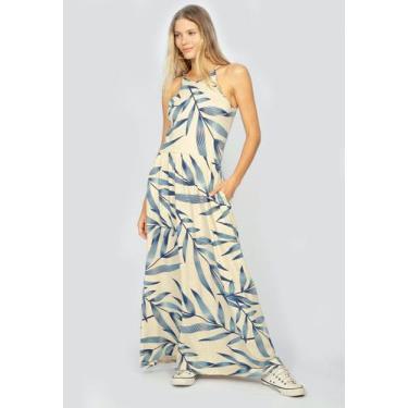 Imagem de Vestido Longo Jennifer Malha Amazonia Vital Trapézio com Bolso Bambu A