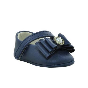 Imagem de Calçados Sapatinho de Bebê Bicho de Pé - Sapatilha Feminina c/ Laço Tr