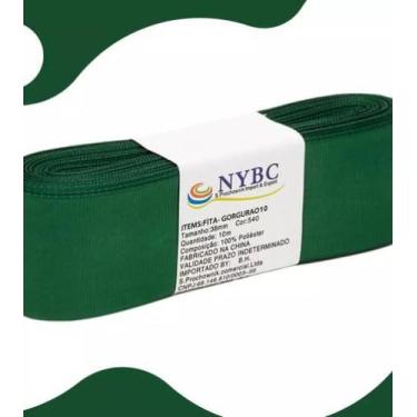 Imagem de Fita Gorgurão Artesanato Laço 5m 38mm Cores Variadas NYBC, Verde-escur