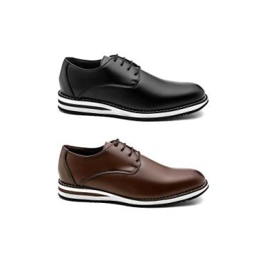 Imagem de Kit 2 Sapatos Masculinos Casual Social Moderno Confortável - Bless Ace