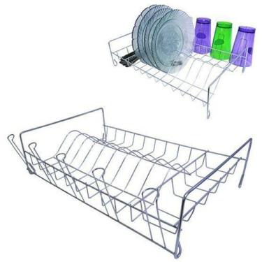 Imagem de Escorredor Secador de Pratos Aramado Cromado 43x28cm - Estilqui