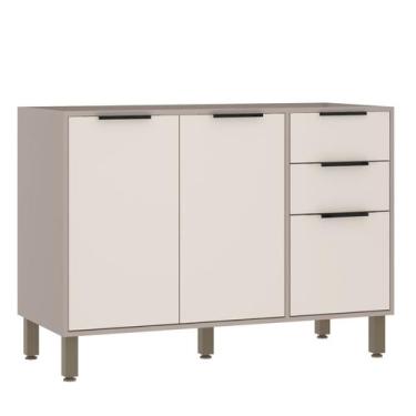 Imagem de Balcão de Pia sem Tampo 120 cm 2 Portas e 3 Gavetas Stylo Luciane Móve