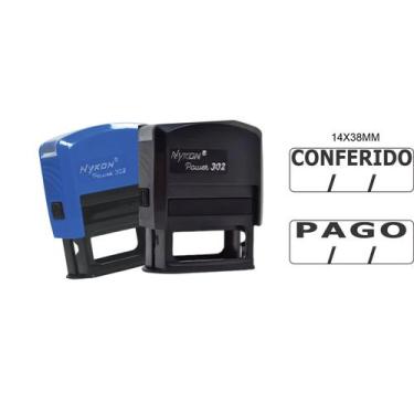 Imagem de Kit com 2 carimbos automático (pago/conferido) - NYKON