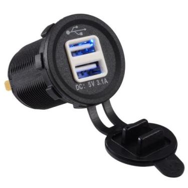 Imagem de Usb Tomada Carregador Veicular Turbo Em Led 12V Barco Lancha - Abrolho