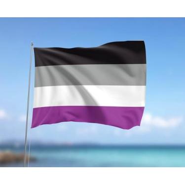 Imagem de Bandeira Assexual LGBTQIA+ 80cmx140cm Tecido Oxford 100% Poliéster - P